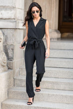 Load image into Gallery viewer, Lapel Sleeveless Jumpsuit- FINAL SALE