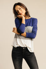 Load image into Gallery viewer, Constant Crush Navy Color Block Top Sz. S - Final Sale