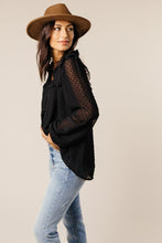 Load image into Gallery viewer, Emilie Dot Print Top in Black
