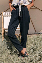 Load image into Gallery viewer, Linen Joggers in Black