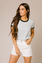 Load image into Gallery viewer, Harlie Striped Tee in Sage