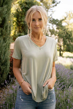 Load image into Gallery viewer, Essentials V Neck Tee in Sage