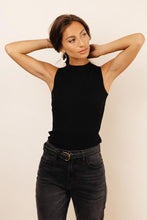 Load image into Gallery viewer, Elsie Ribbed Tank in Black