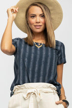 Load image into Gallery viewer, A Stone's Throw Striped Tunic in Navy & White - Final Sale