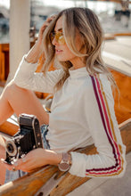 Load image into Gallery viewer, Birdie Retro Striped Mock Neck Top