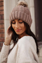 Load image into Gallery viewer, C.C. Pom Beanie in Taupe
