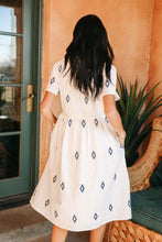 Load image into Gallery viewer, Diamond Button Down Dress in White
