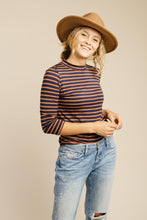 Load image into Gallery viewer, This Chic Navy And Rust Mock Neck Top - FINAL SALE
