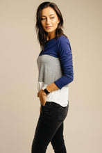 Load image into Gallery viewer, Constant Crush Navy Color Block Top Sz. S - Final Sale
