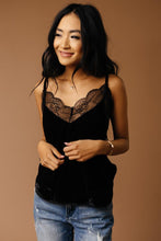 Load image into Gallery viewer, Izabelle Velvet Lace Camisole in Black-FINAL SALE
