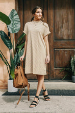 Load image into Gallery viewer, Alyssa Mock Neck T-Shirt Dress in Mustard
