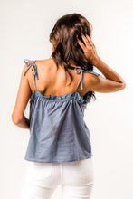Load image into Gallery viewer, Tillie Eyelet Tank in Blue
