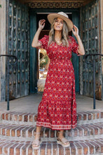 Load image into Gallery viewer, Ayla Floral Midi Dress in Red
