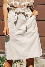 Load image into Gallery viewer, Milena Tie Waist Midi Skirt in Ivory
