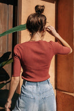Load image into Gallery viewer, Rebecca Button Down Top in Rust
