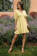 Load image into Gallery viewer, Lemon Dot Mini Dress
