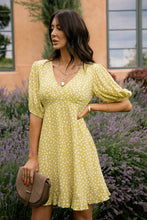 Load image into Gallery viewer, Lemon Dot Mini Dress
