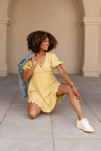 Load image into Gallery viewer, Lemon Dot Mini Dress
