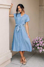 Load image into Gallery viewer, Vero Moda Belted Denim Dress
