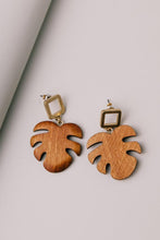 Load image into Gallery viewer, Wood Leaf Earrings
