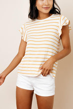 Load image into Gallery viewer, Kennedy Flutter Sleeve Tee in Mustard
