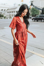Load image into Gallery viewer, Caribbean Wedding Maxi Dress in Brick

